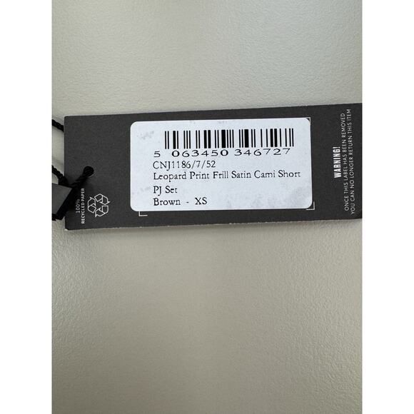 Pretty Little Thing Cheetah Ruffle Babydoll Top XS Brown Black Y2K Retro Satin - Picture 8 of 11